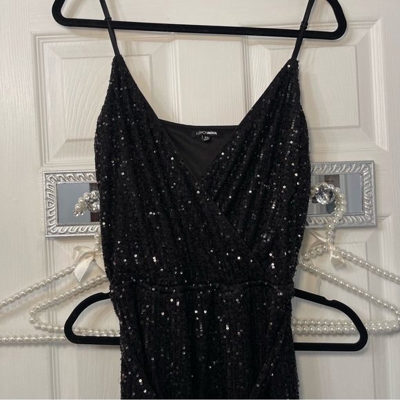 Elegant Black Sequin Jumpsuit XL Fashion Nova - Picture 5 of 13